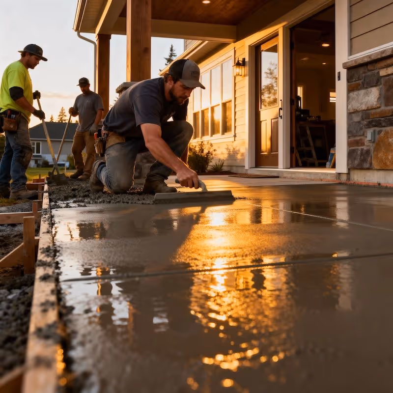 A concrete finishing job being performed by Concrete Revival in Spokane WA