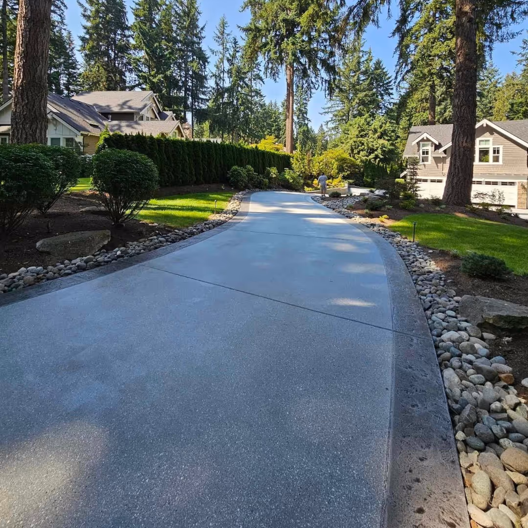 A Spokane Driveway, curving and going downhill.